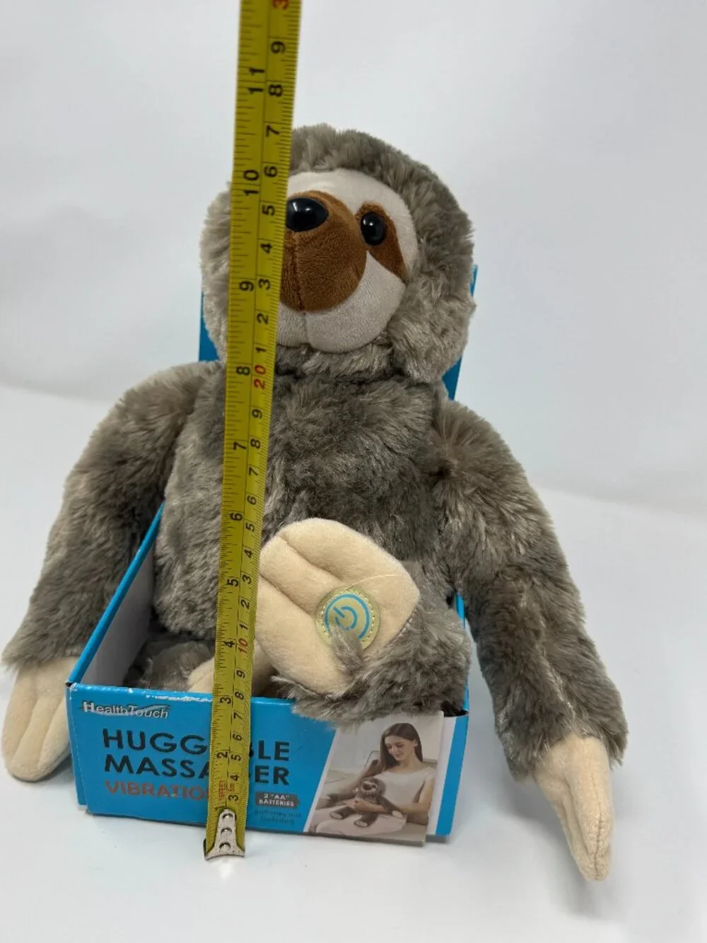 Health Touch Sloth Huggable Vibrating Massager Plush Pillow NIB
